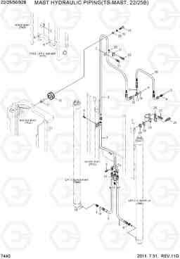 7440 MAST HYDRAULIC PIPING(TS-MAST) 22B/25B/30B/32B-7, Hyundai