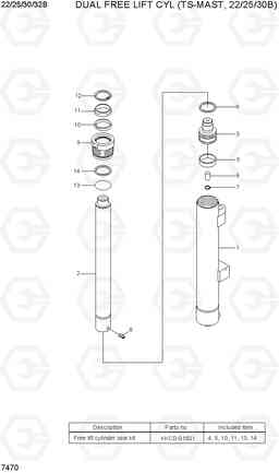 7470 FREE LIFT CYLINDER(TS-MAST,22/25B) 22B/25B/30B/32B-7, Hyundai