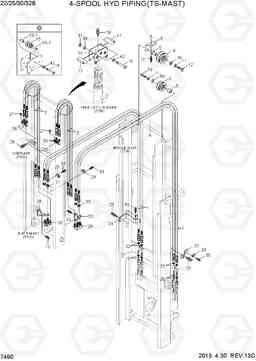 7490 4-SPOOL HYDRAULIC PIPING(TS-MAST) 22B/25B/30B/32B-7, Hyundai