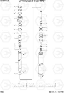 7595 LIFT CYLINDER-RH(QF-MAST) 22B/25B/30B/32B-7, Hyundai