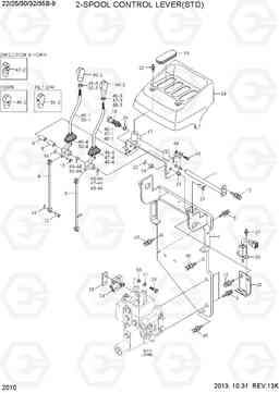 2010 2-SPOOL CONTROL LEVER (STD) 22/25/30/32/35B-9, Hyundai