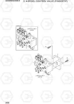 2035 3,4-SPOOL CONTROL VALVE (FINGERTIP) 22/25/30/32/35B-9, Hyundai