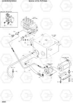 2040 MAIN HYD PIPING 22/25/30/32/35B-9, Hyundai