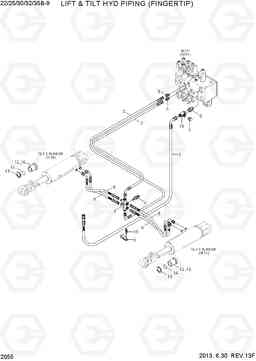 2055 LIFT & TILT HYD PIPING (FINGERTIP) 22/25/30/32/35B-9, Hyundai