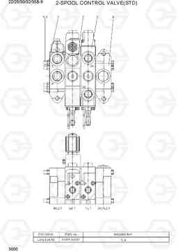 3000 MAIN CONTROL VALVE (2-SPOOL,STD) 22/25/30/32/35B-9, Hyundai