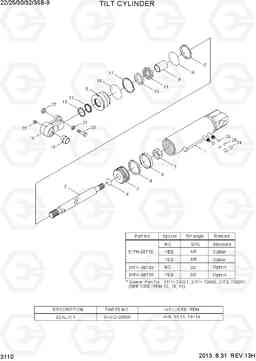 3110 TILT CYLINDER 22/25/30/32/35B-9, Hyundai