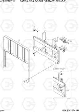 7141 CARRIAGE & B/REST (VF-MAST,32/35B-9) 22/25/30/32/35B-9, Hyundai