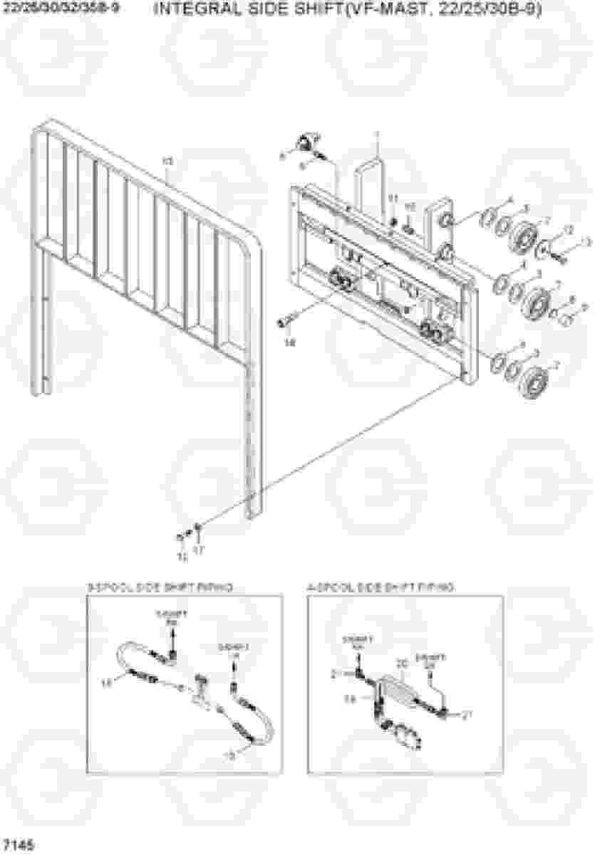 7145 INTEGRAL SIDE SHIFT(VF-MAST,22/25/30B-9) 22/25/30/32/35B-9, Hyundai
