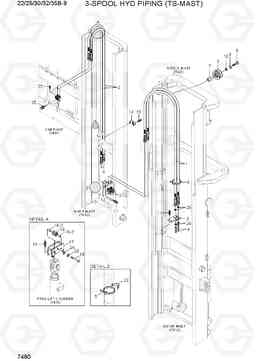 7480 3-SPOOL HYD PIPING (TS-MAST) 22/25/30/32/35B-9, Hyundai