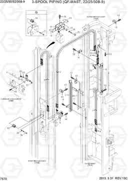 7570 3-SPOOL PIPING (QF-MAST, 22/25/30B-9) 22/25/30/32/35B-9, Hyundai