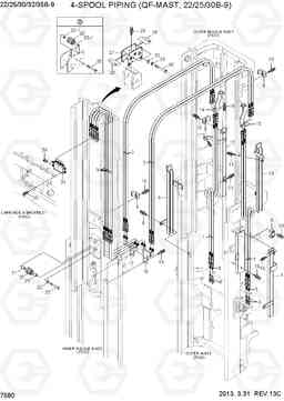 7580 4-SPOOL PIPING (QF-MAST, 22/25/30B-9) 22/25/30/32/35B-9, Hyundai