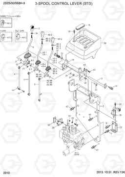 2010 3-SPOOL CONTROL LEVER (STD) 22/25/30/35BH-9, Hyundai