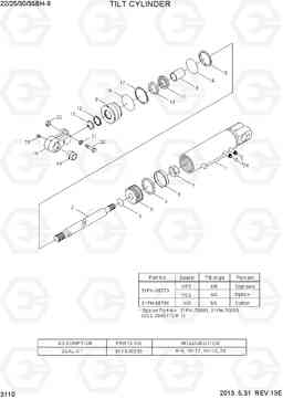 3110 TILT CYLINDER 22/25/30/35BH-9, Hyundai