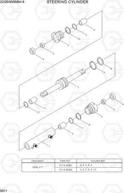 5011 STEERING CYLINDER 22/25/30/35BH-9, Hyundai