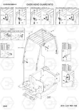 6040 OVERHEAD GUARD MTG 22/25/30/35BH-9, Hyundai