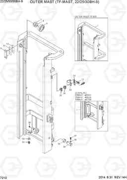 7210 OUTER MAST (TF-MAST, 22/25/30BH-9) 22/25/30/35BH-9, Hyundai