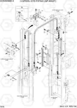 7570 3-SPOOL HYD PIPING (QF-MAST) 22/25/30/35BH-9, Hyundai