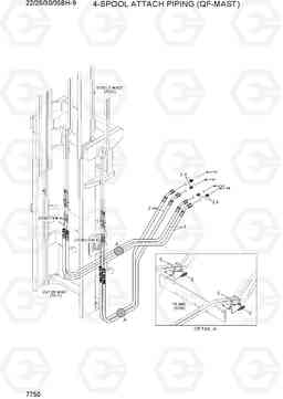 7750 4-SPOOL ATTACH PIPING (QF-MAST) 22/25/30/35BH-9, Hyundai