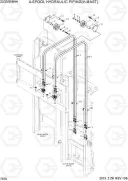 7070 4-SPOOL HYDRAULIC PIPING(V-MAST) 22/25/30BHA-7, Hyundai