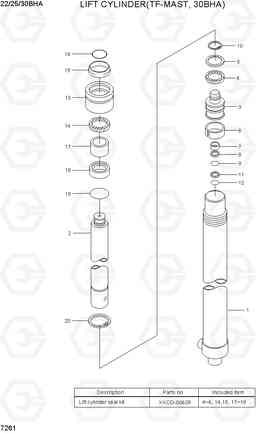 7261 LIFT CYLINDER(TF-MAST, 30BHA) 22/25/30BHA-7, Hyundai