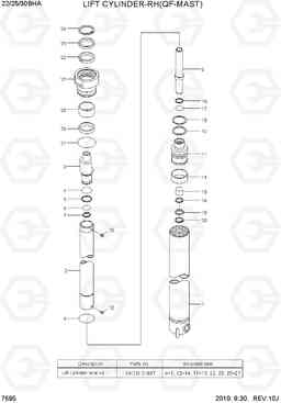 7595 LIFT CYLINDER(QF-MAST) 22/25/30BHA-7, Hyundai