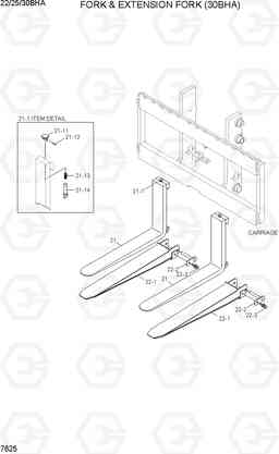 7625 FORK & EXTENSION FORK (30BHA) 22/25/30BHA-7, Hyundai