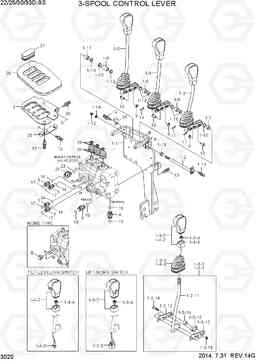 3020 3-SPOOL CONTROL LEVER 22/25/30/33D-9S, Hyundai