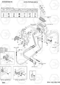 3040 HYD PIPING-MCV 22/25/30/33D-9S, Hyundai