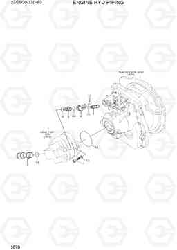 3070 HYD PIPING-ENGINE 22/25/30/33D-9S, Hyundai