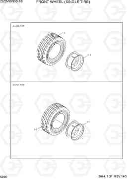 5020 FRONT WHEEL (SINGLE TIRE) 22/25/30/33D-9S, Hyundai