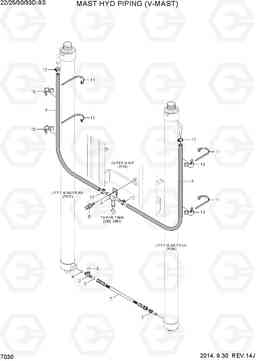 7030 MAST HYD PIPING (V-MAST) 22/25/30/33D-9S, Hyundai