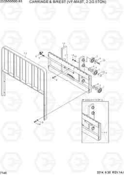 7140 CARRIAGE & B/REST (VF-MAST, 2.0/2.5TON) 22/25/30/33D-9S, Hyundai