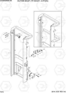 7215 OUTER MAST (TF-MAST, 3.3TON) 22/25/30/33D-9S, Hyundai