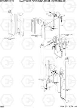 7550 MAST HYD PIPING (QF-MAST,2.2/2.5/3.0TON) 22/25/30/33D-9S, Hyundai