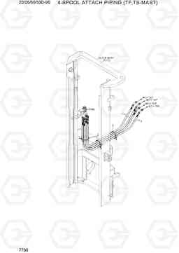 7730 4-SPOOL ATTACH PIPING (TF,TS-MAST) 22/25/30/33D-9S, Hyundai