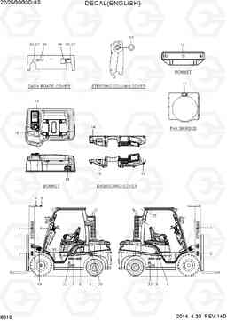 8010 DECAL (ENGLISH) 22/25/30/33D-9S, Hyundai