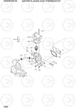 A260 WATER FLANGE AND THERMOSTAT 22/25/30/33D-9S, Hyundai