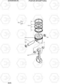 A370 PISTON KIT(OPTION) 22/25/30/33D-9S, Hyundai