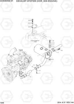 1036 EXHAUST SYSTEM (HOR, WIA ENGINE) 22/25/30/33D-9T, Hyundai