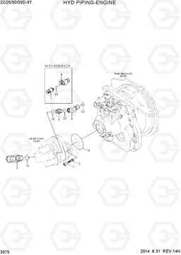 3075 HYD PIPING-ENGINE (WIA ENGINE) 22/25/30/33D-9T, Hyundai