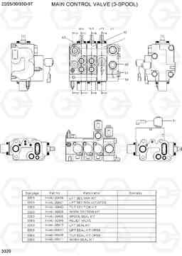 3320 MAIN CONTROL VALVE (3-SPOOL) 22/25/30/33D-9T, Hyundai