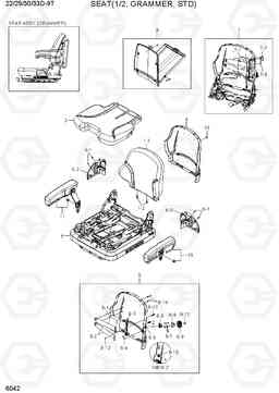 6042 SEAT (1/2, GRAMMER, STD) 22/25/30/33D-9T, Hyundai