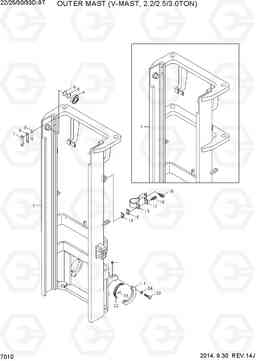 7010 OUTER MAST (V-MAST, 2.2/2.5/3.0TON) 22/25/30/33D-9T, Hyundai