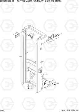 7110 OUTER MAST (VF-MAST, 2.2/2.5/3.0TON) 22/25/30/33D-9T, Hyundai