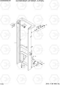 7115 OUTER MAST (VF-MAST, 3.3TON) 22/25/30/33D-9T, Hyundai