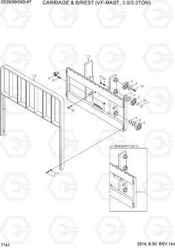 7141 CARRIAGE & B/REST (VF-MAST, 3.0/3.3TON) 22/25/30/33D-9T, Hyundai