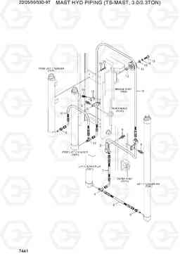 7441 MAST HYD PIPING (TS-MAST, 3.0/3.3TON) 22/25/30/33D-9T, Hyundai