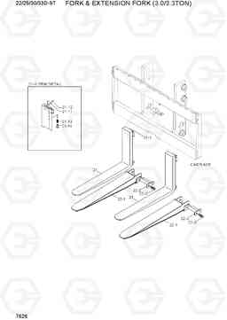 7626 FORK & EXTENSION FORK (3.0/3.3TON) 22/25/30/33D-9T, Hyundai