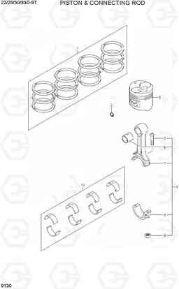 9130 PISTON & CONNECTING ROD 22/25/30/33D-9T, Hyundai