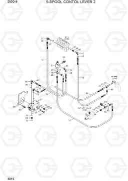 3015 5-SPOOL CONTROL LEVER 2 250D-9, Hyundai